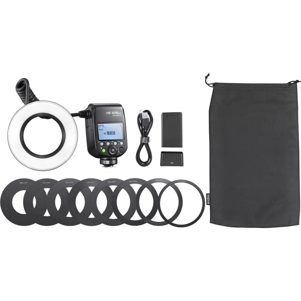 Кільцевий макроспалах Godox MF-R76C TTL для Canon Тип: Накамерний спалах