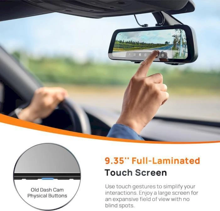 Відеореєстратор 70mai Rearview Dash Cam S500 Set (+ камера заднього виду Midrive RC13) Бренд: 70mai; Матриця: Sony IMX675;