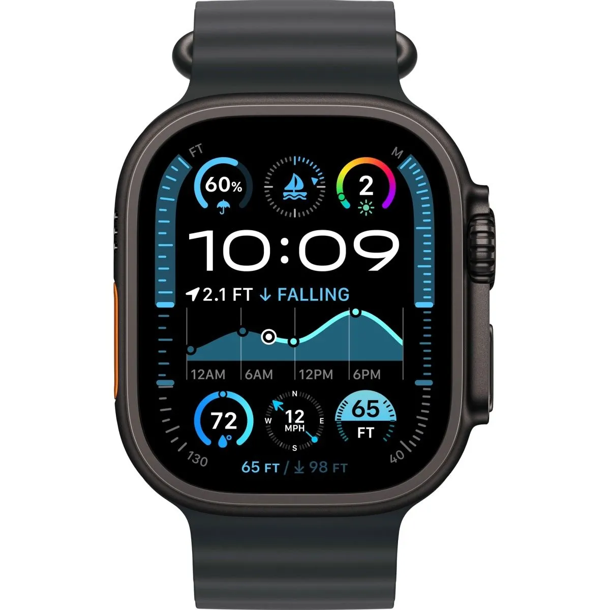 Apple Watch Ultra 2 2024 GPS + Cellular 49mm Black Titanium Case with Black Ocean Band (MX4P3, MYTC3) (Apple Refurbished) Бренд: Apple; Линейка: Watch Ultra 2;