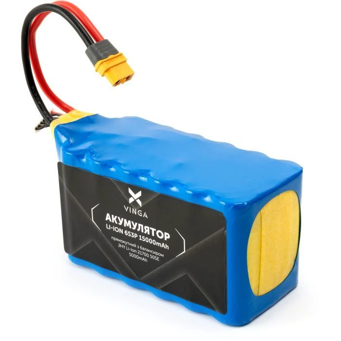 Акумулятор для дрона Vinga Li-ion 6S3P 15000mAh з балансиром (JHY Li-Ion 21700 5000mAh) (V6S3P-5000) (UA)