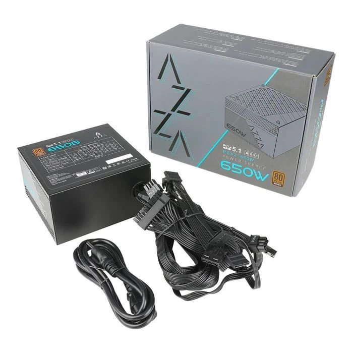 Azza 650W PSAZ-650B(ATX3.1) (PSAZ-650B(ATX3.1)) (UA) ; Модуль PFC: активний;