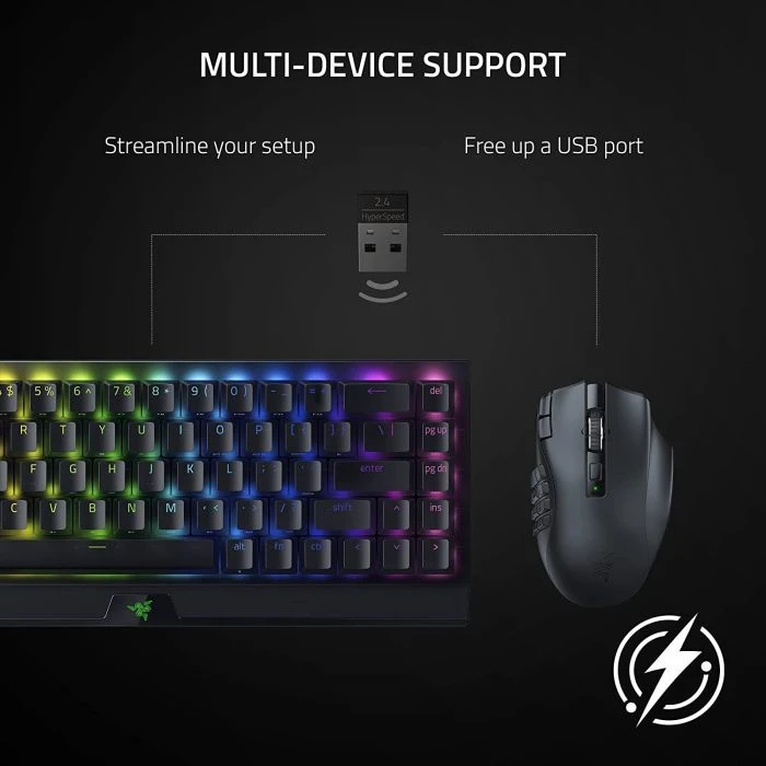 Razer Naga V2 Hyperspeed Wireless Black (RZ01-03600100-R3G1) (UA) ; Призначення: для ноутбука;