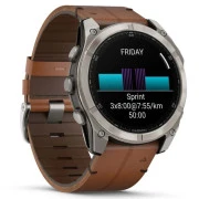 Смарт-часы Garmin fenix 8 51mm,AMOLED,Sapphire, Bare Ti, Blk/Chsnt Lthr (010-02905-40) (UA)