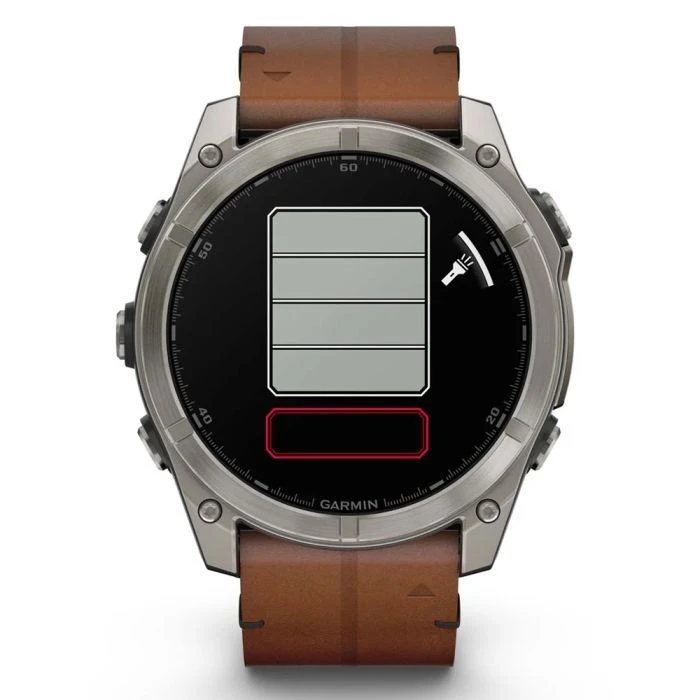Смарт-часы Garmin fenix 8 51mm,AMOLED,Sapphire, Bare Ti, Blk/Chsnt Lthr (010-02905-40) (UA)