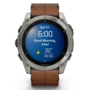 Смарт-часы Garmin fenix 8 51mm,AMOLED,Sapphire, Bare Ti, Blk/Chsnt Lthr (010-02905-40) (UA)