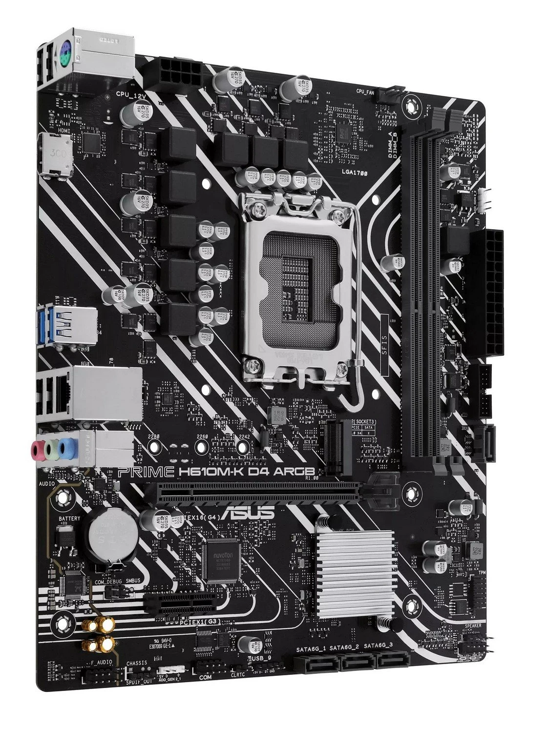 Asus Prime H610M-K D4 ARGB Socket 1700 (UA) Сокет: LGA1700; Чіпсет: Intel H610;