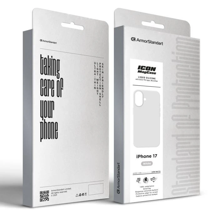 Чохол для мобільного телефону Armorstandart ICON2 MagCase Apple iPhone 17 White (ARM86673) (UA) ; Колір: білий;