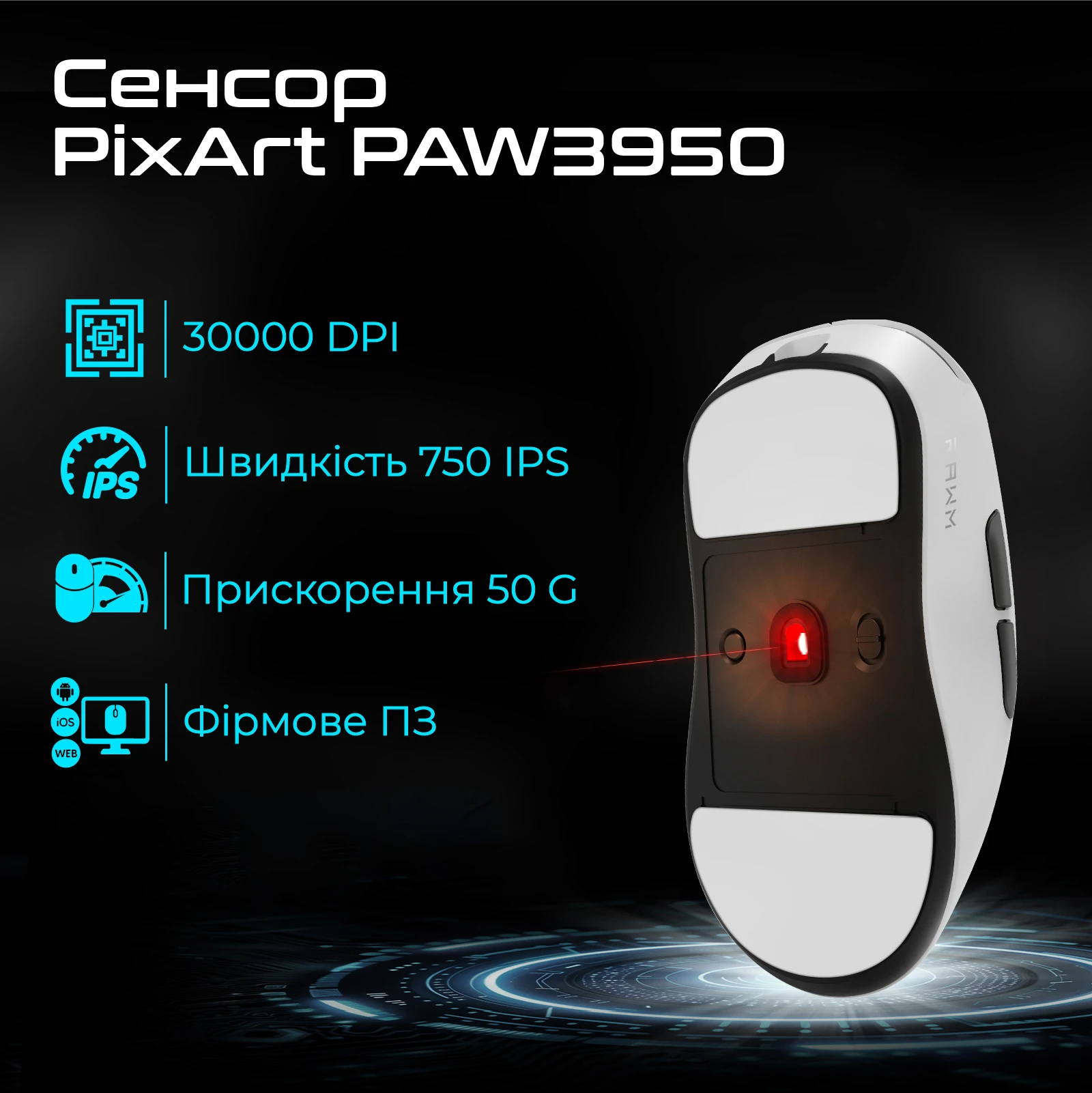 RAWM ES21Pro Black (ES21pro.black) (UA) Роздільна здатність сенсора: 30000