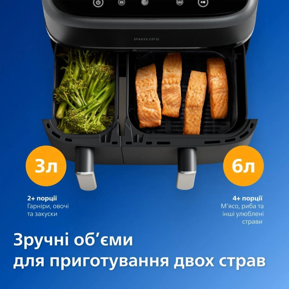Мультипечь Philips Dual Airfryer 3000 Series NA351/00 Бренд: Philips; Мощность, Вт: 2750;