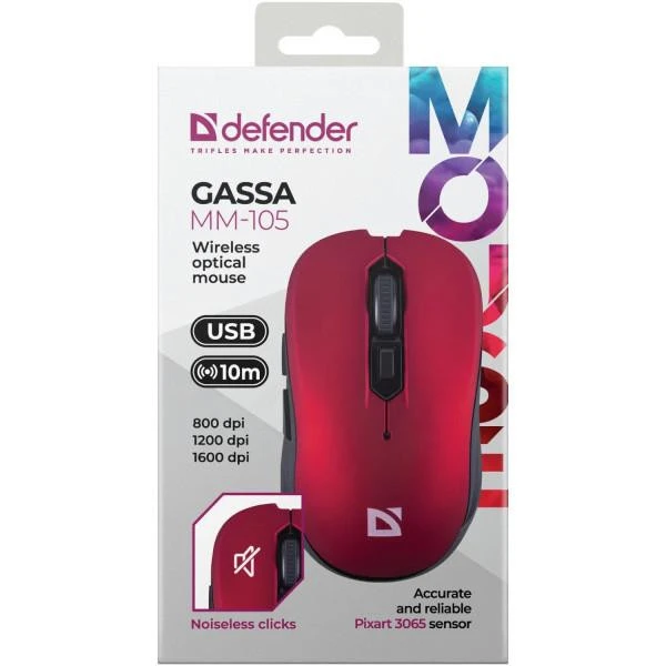 Defender Gassa MM-105 Red (52103) (UA) Бренд: Defender; Бесроводное