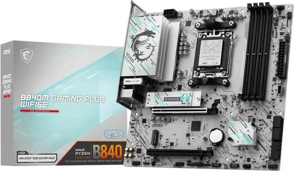 MSI B840M GAMING PLUS WIFI6E (911-7E77-003) (UA) Бренд: MSI; Тип разъема CPU: Socket AM5;