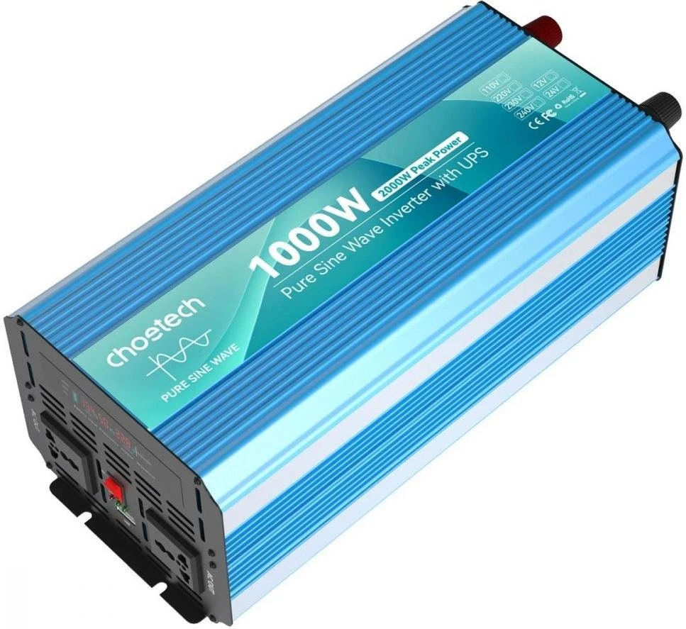 Перетворювач DC-AC Choetech INV-C1000WUPS-EU (UA) Бренд: Choetech; Підключення вхідне: