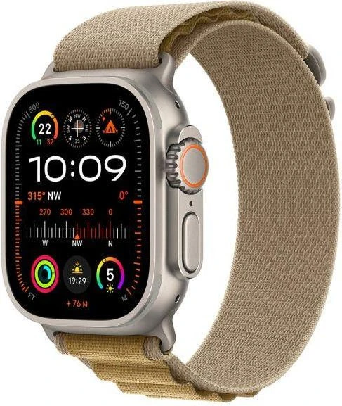 ремінець Apple Alpine Loop Tan - Natural Titanium Finish для Watch 44/45/46/49mm - Medium (MXN23ZM/A) (UA) Бренд: Apple; Призначення: