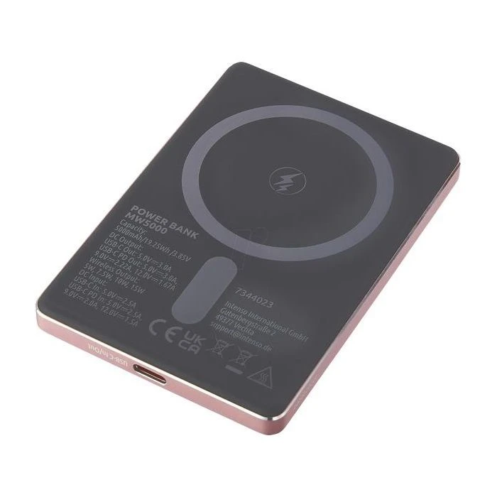 Intenso MW5000 5000mAh Magnetic rose (7344023) (UA) ; Розмір: 96 x 66 x 9.5 мм; Особливості: