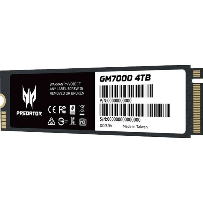 M.2 2280 4TB GM7000 Acer Predator (BL.9BWWR.107) (UA) ; Об'єм пам'яті: 4 TB; Тип