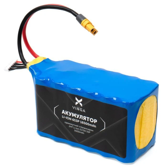Акумулятор для дрона Vinga Li-ion 6S3P 16500mAh (JHY Li-Ion 21700 5500mAh) (V6S3P-16500MAH) (UA)