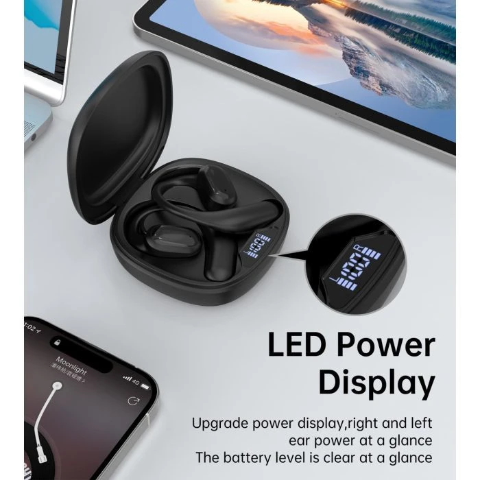 Choetech Open-ear з LED дисплеєм Чорний (BH-T25-BK) (UA) ; Призначення: для телефону;