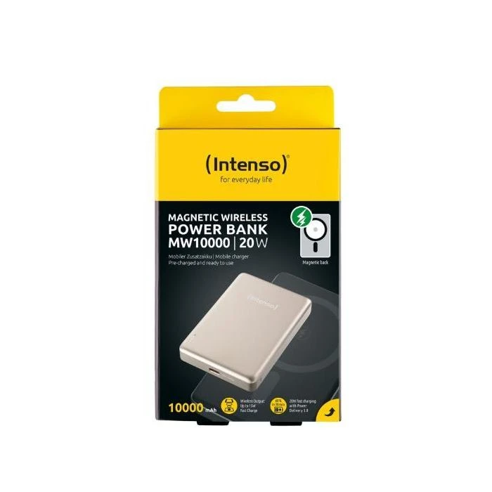 Intenso MW10000 10000mAh Magnetic champagne (7344031) (UA) ; Размер: 96 x 66 x 16 мм; Особенности: