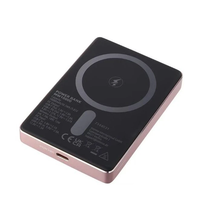 Intenso MW10000 10000mAh Magnetic rose (7344033) (UA) ; Размер: 96x66x16 мм; Особенности: