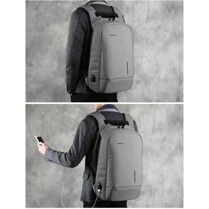 Рюкзак для ноутбука Kingsons 17 laptop backpack Light Grey (KS3149W-D17L) (UA) ; Спосіб закриття: блискавка;