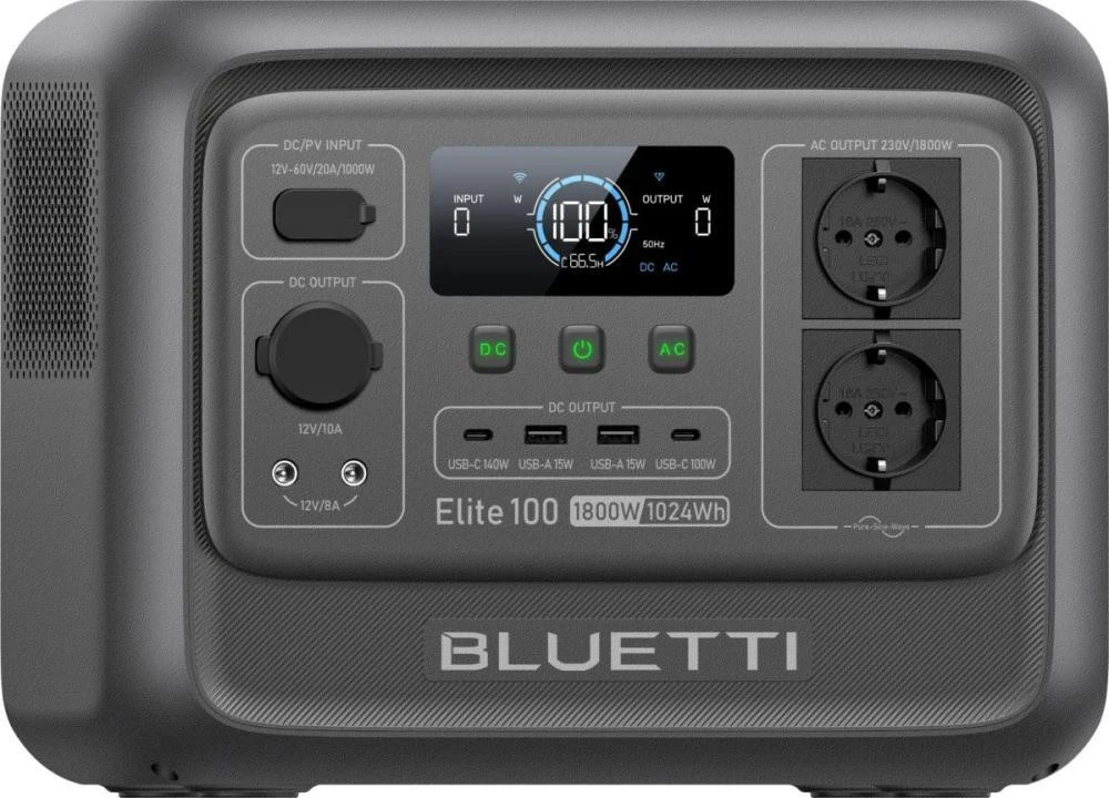 Зарядна станція BLUETTI Elite 100 V2 (P-EL100V2-EU-GY-BL-010) Бренд: BLUETTI; Розетка AC 230В: 2; USB