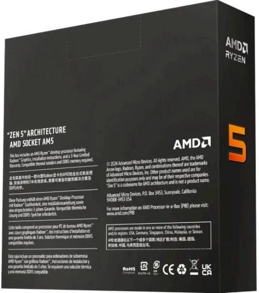 AMD Ryzen 5 9600X (100-100001405WOF) Бренд: AMD; Тип роз'єму: Socket AM5;