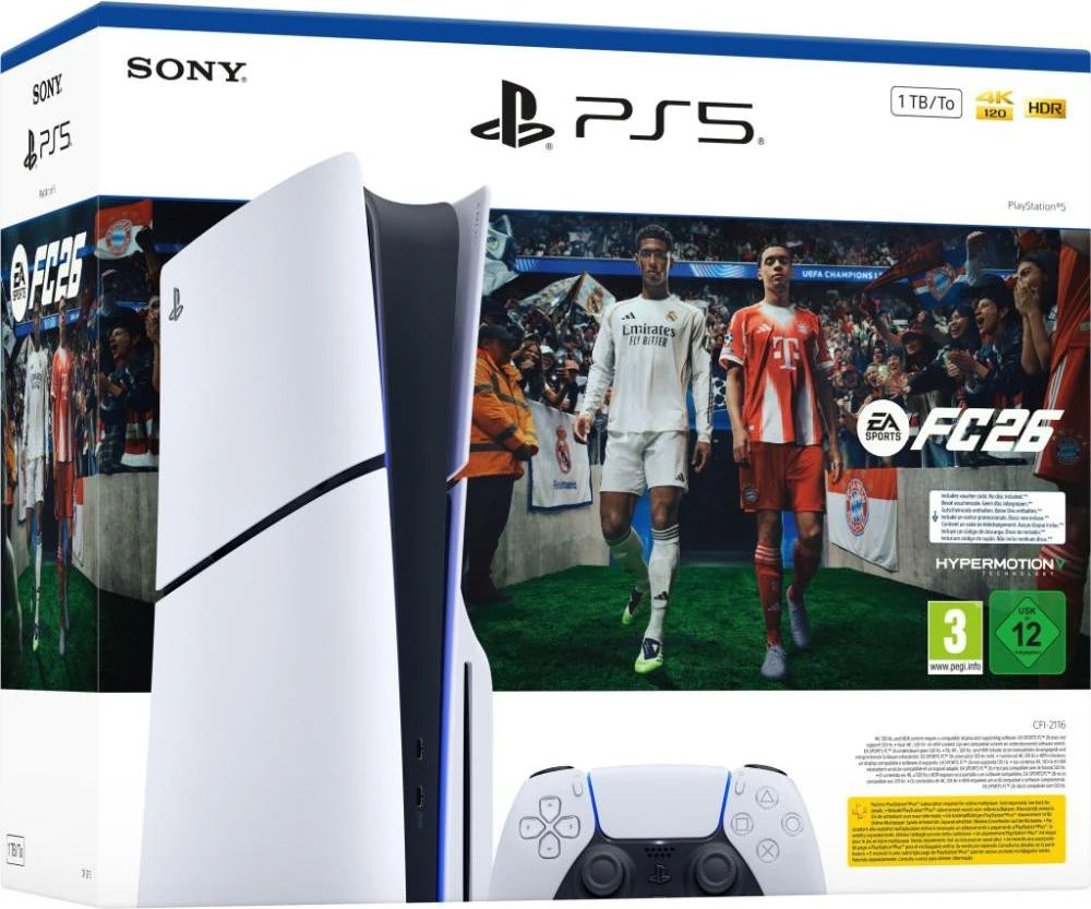Sony Playstation 5 Slim 825GB EA SPORTS FC 26 Bundle (1000049854) (UA) Бренд: Sony; Лінійка: PlayStation 5 Slim;