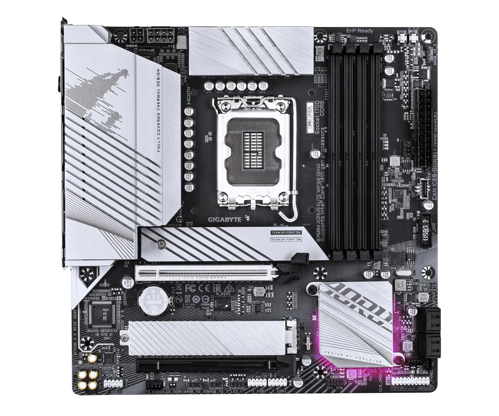 Gigabyte B760M AORUS ELITE WIFI6E GEN5 EU Конструкція блока живлення: 8+4;
