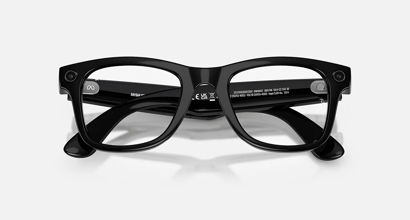 Ray-Ban Meta Wayfarer Gen2 Stand.Shiny Black Frame/Clear to Graphite Green Transit.Lens. (RW4012 601/1M 50-22)