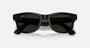 Ray-Ban Meta Wayfarer Gen2 Stand.Shiny Black Frame/Clear to Graphite Green Transit.Lens. RW4012 601/1M 50-22