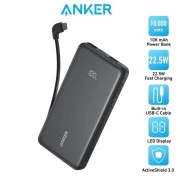 Anker 10000mAh, 22.5W, Built-In USB-C Cable, black (A110DH11) (UA)