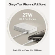 Anker MagGo 10000mAh, Qi2/15W, PD, 27W, USB-C, white (A1654G21) (UA)