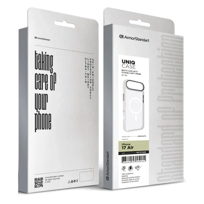 Чохол для мобільного телефона Armorstandart Uniq MagCase Apple iPhone 17 Air Matte Clear (ARM86279) (UA) Сумісність; Сумісність з