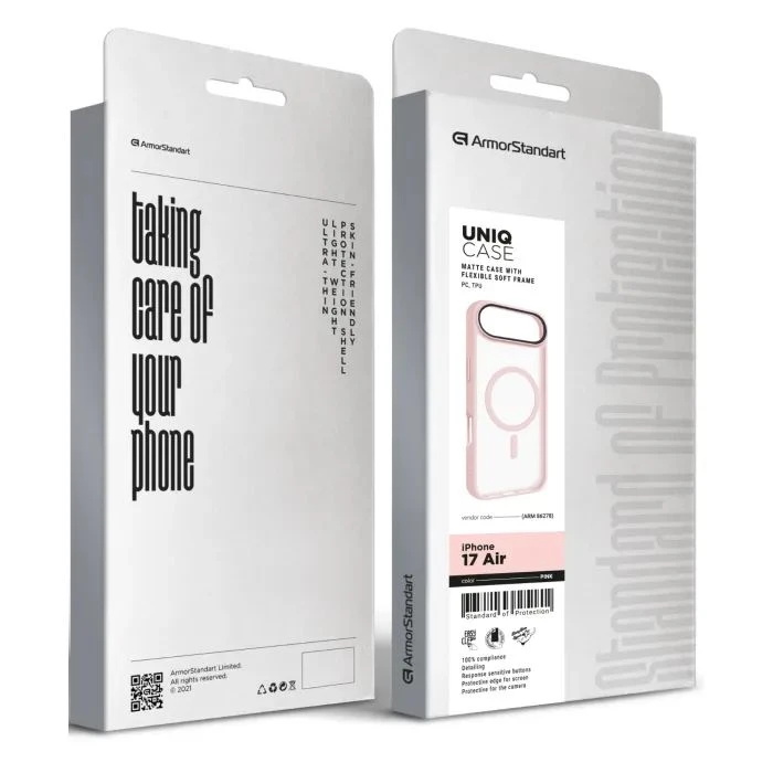 Чохол для мобільного телефону Armorstandart Uniq MagCase Apple iPhone 17 Air Pink (ARM86278) (UA) Сумісність; Сумісність з