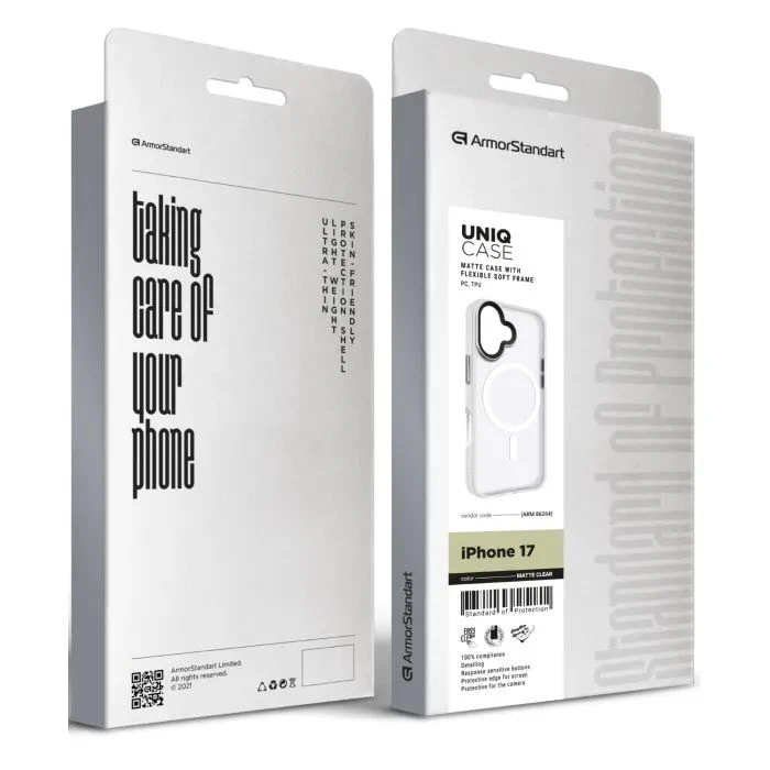Чохол для мобільного телефону Armorstandart Uniq MagCase Apple iPhone 17 Matte Clear (ARM86264) (UA) Сумісність; Сумісність з