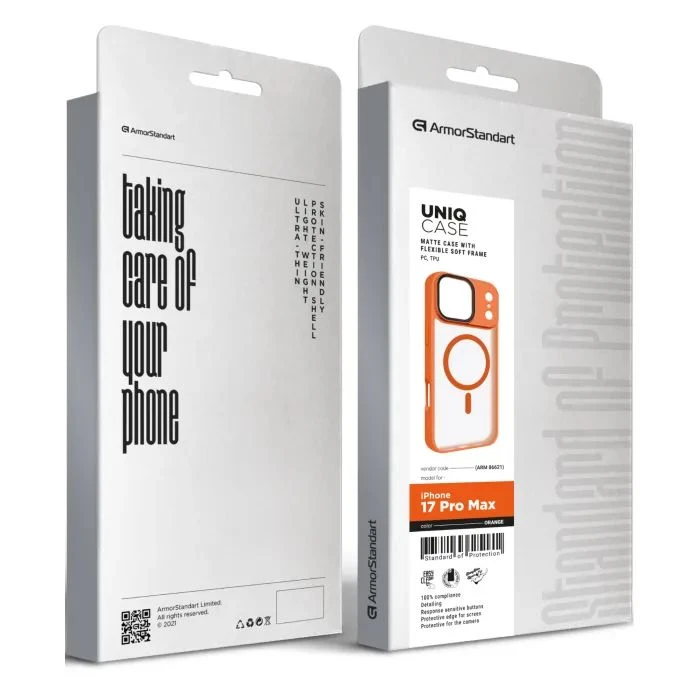 Чохол для мобільного телефону Armorstandart Uniq MagCase Apple iPhone 17 Pro Max Orange (ARM86621) (UA) Сумісність; Сумісність з