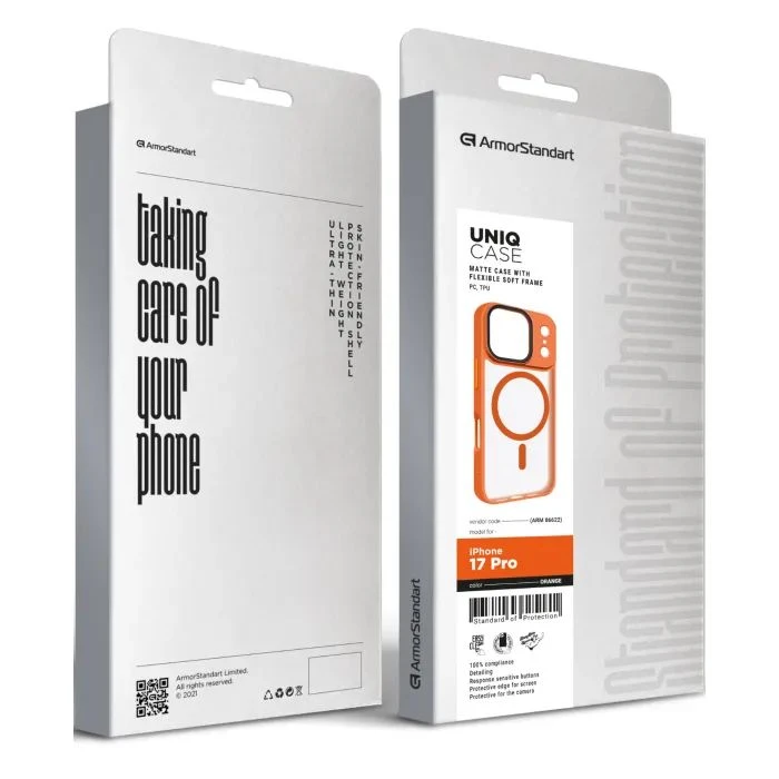 Чохол для мобільного телефону Armorstandart Uniq MagCase Apple iPhone 17 Pro Orange (ARM86622) (UA) Сумісність; Сумісність з