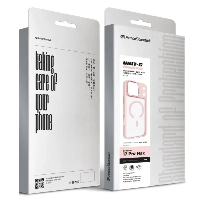 Чохол для мобільного телефону Armorstandart Unit-C MagCase Apple iPhone 17 Pro Max Pale Pink (ARM86303) (UA) Сумісність; Сумісність з