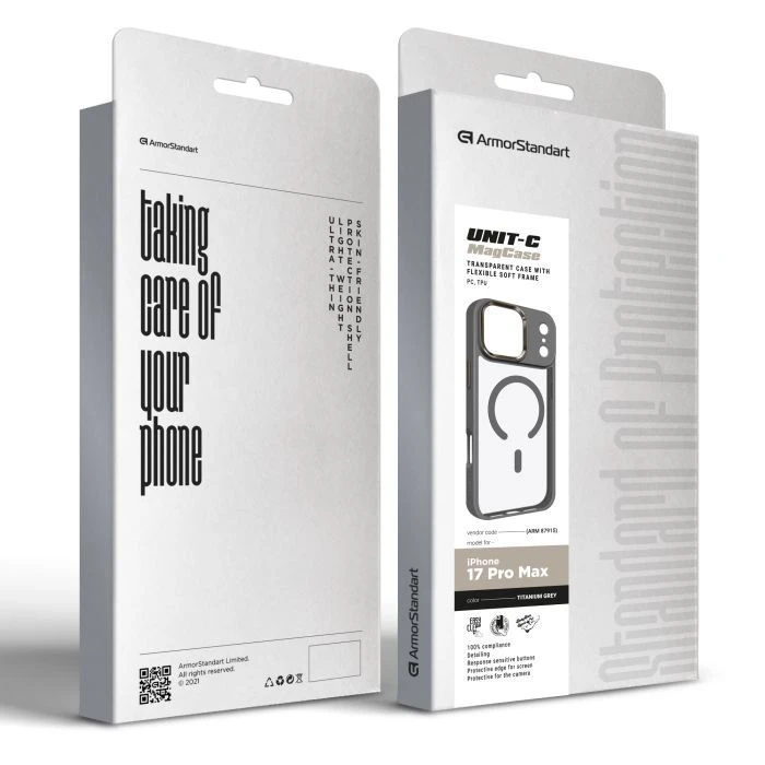 Чохол для мобільного телефона Armorstandart Unit-C MagCase Apple iPhone 17 Pro Max Titanium Grey (ARM87915) (UA) Сумісність; Сумісність з