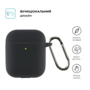 Чохол для навушників Armorstandart Ultrathin Silicone Case With Hook для Apple AirPods 2 Black (ARM59679) (UA)