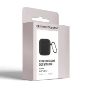 Чохол для навушників Armorstandart Ultrathin Silicone Case With Hook для Apple AirPods 2 Black (ARM59679) (UA)