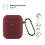 Чохол для навушників Armorstandart Ultrathin Silicone Case With Hook для Apple AirPods 2 Burgundy (ARM59680) (UA)