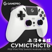 Геймпад GamePro 2.4G/BT 5.1/USB (Switch/PC/PS/iOS/Android) RGB White (GPS20W) (UA)