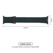 Ремінець для смарт-годинників Armorstandart Leather Loop для Apple Watch 42 (Series 11-10)/41/40/38 Midnight Blue (ARM57839) (UA)