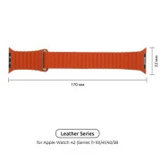 Ремінець для смарт-годинників Armorstandart Leather Loop для Apple Watch 42 (Series 11-10)/41/40/38 Orange (ARM57838) (UA)