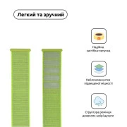 Ремешок для смарт-часов Armorstandart Nylon Band для Apple Watch 49/46/45/44/42 (Series 1-3) Light Green (ARM57858) (UA)