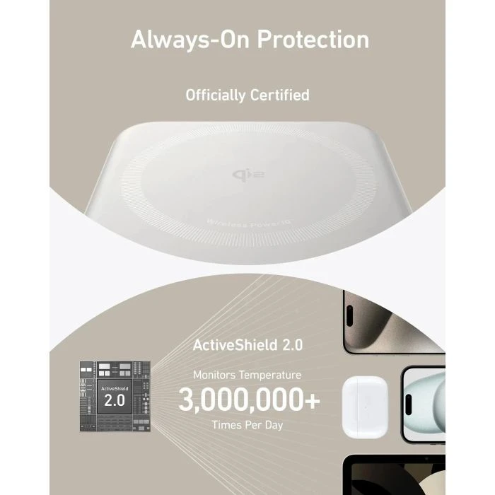 Anker MagGo 10000mAh, Qi2/15W, PD, 27W, USB-C, white (A1654G21) (UA) Основное; Назначение: для