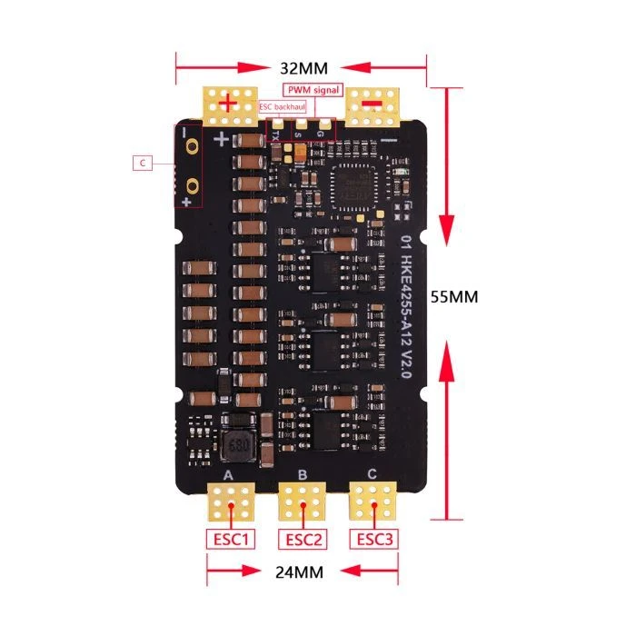 Регулятор хода (ESC) HAKRC 4225 120A 12S (HAK4225) (UA) ; Максимальный ток: 120 А; Вес: 21 г;