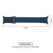 Ремінець для смарт-годинників Armorstandart Leather Loop для Apple Watch 42 (Series 11-10)/41/40/38 Blue (ARM51669) (UA)