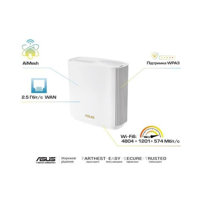 Точка доступа Wi-Fi ASUS ZenWiFi XT8 v2 1pcs (90IG0590-MO3A70) (UA)
